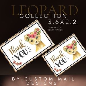 30 ct Handmade Thank you cards leopard new collection